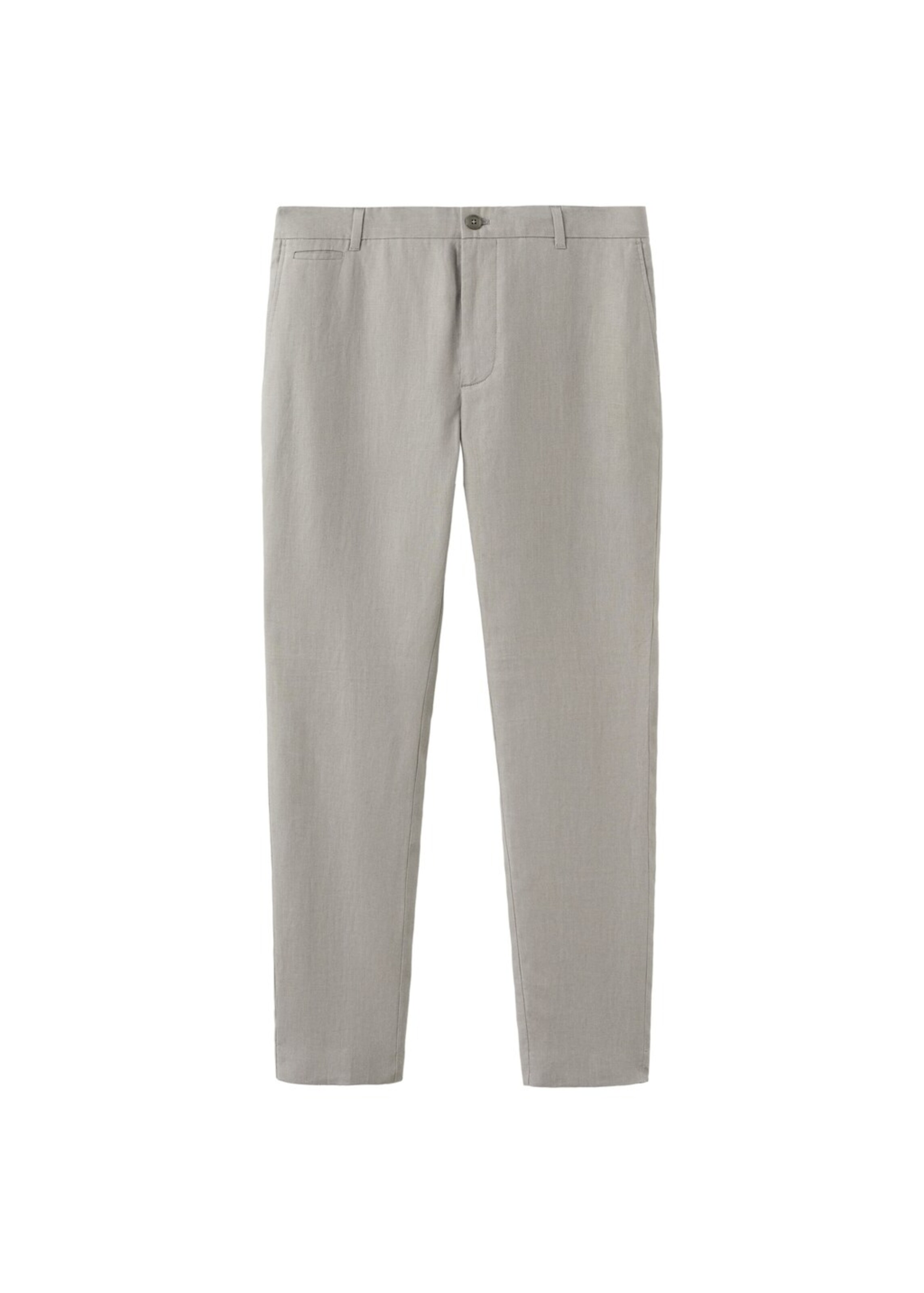MANGO MAN Chino Pants 'Oyster' in Grey: front