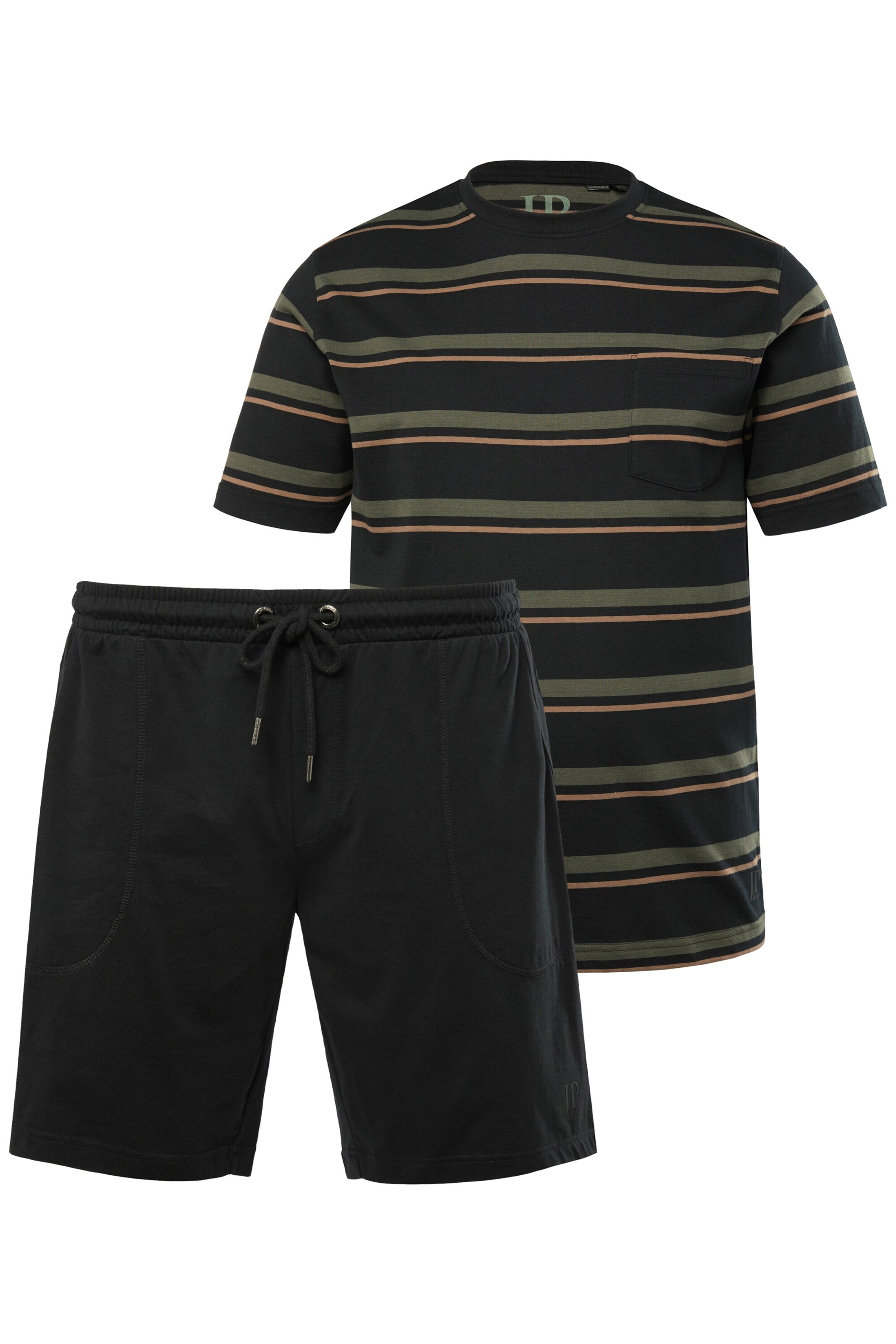 JP1880 Pyjama kort in Zwart: voorkant