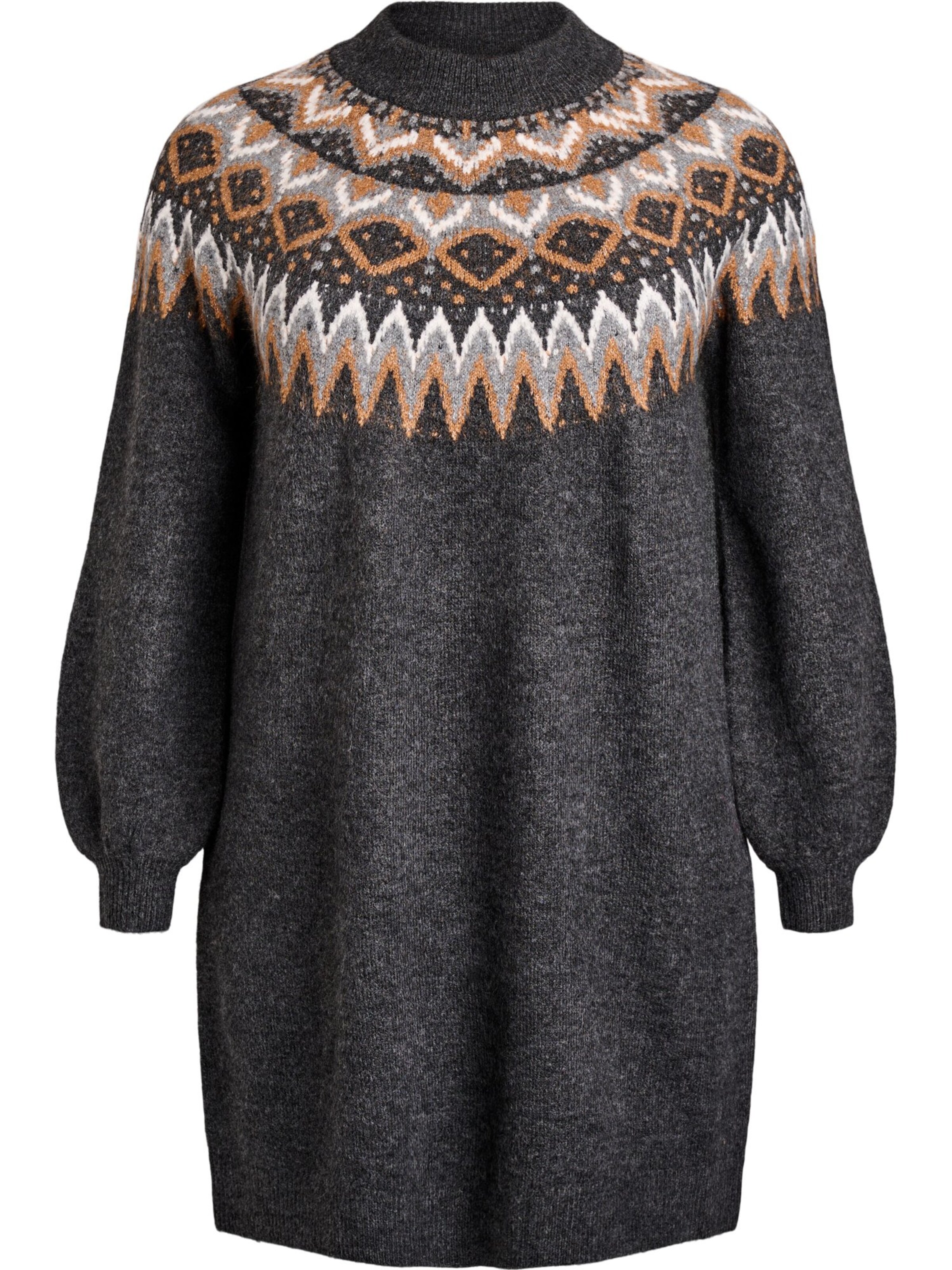 Zizzi Pletena obleka 'Molivia' | siva barva: sprednja stran