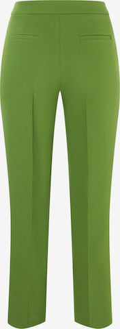 MORE & MORE Расклешенный Плиссированные брюки в Зеленый