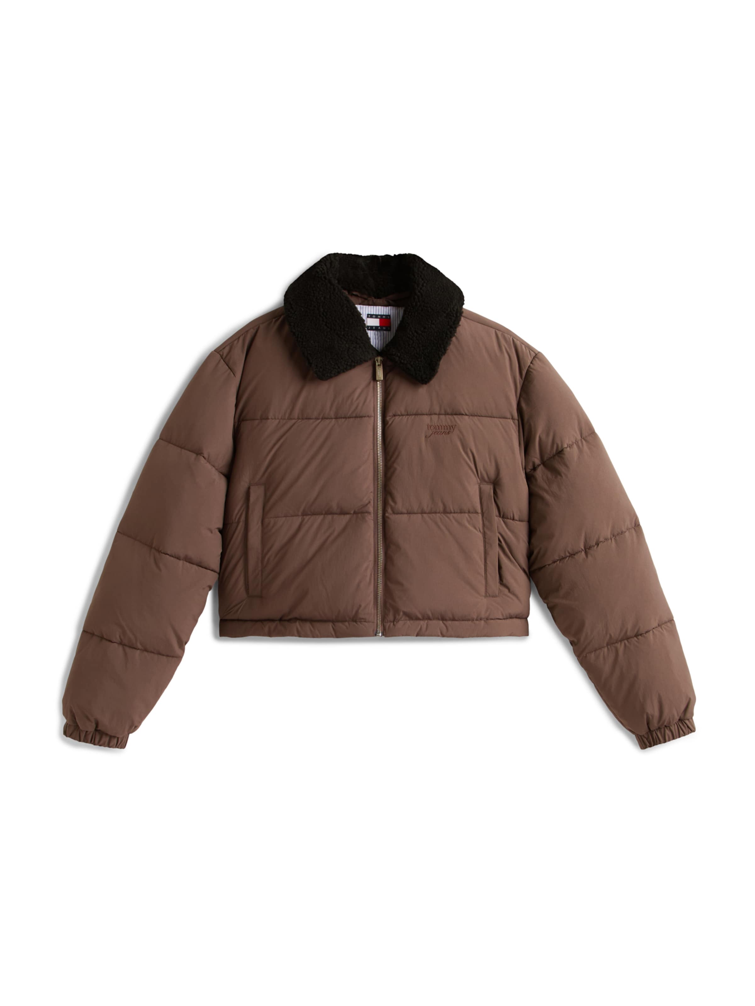 Tommy Jeans Демисезонная куртка в Коричневый: спереди