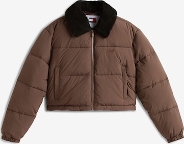 Tommy Jeans Преходно яке в кафяво: отпред