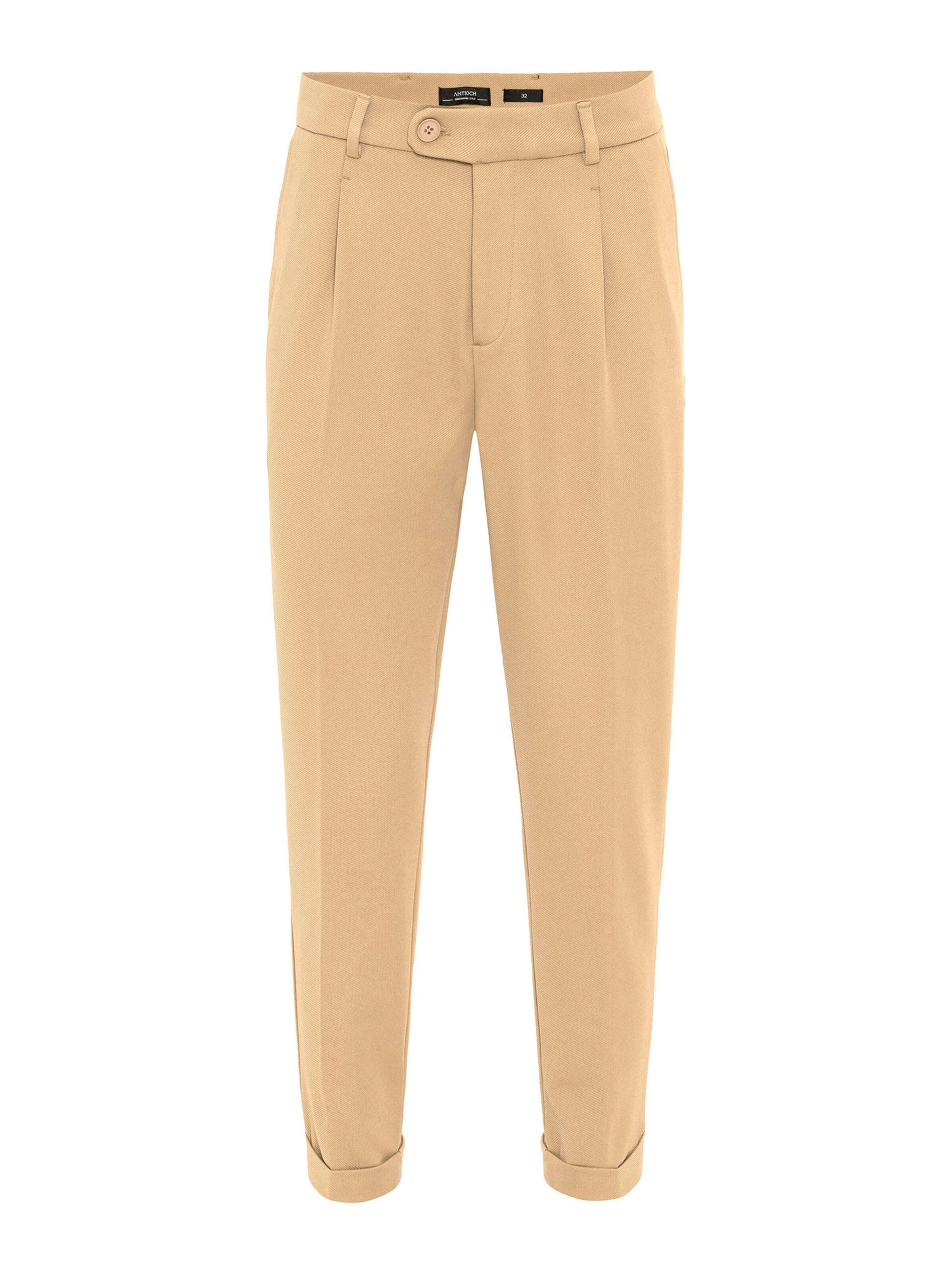 Antioch Regularen Hlače na rob | bež barva: sprednja stran