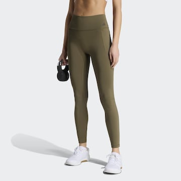 ADIDAS PERFORMANCE Skinny Sporthose in Grün: Vorderseite