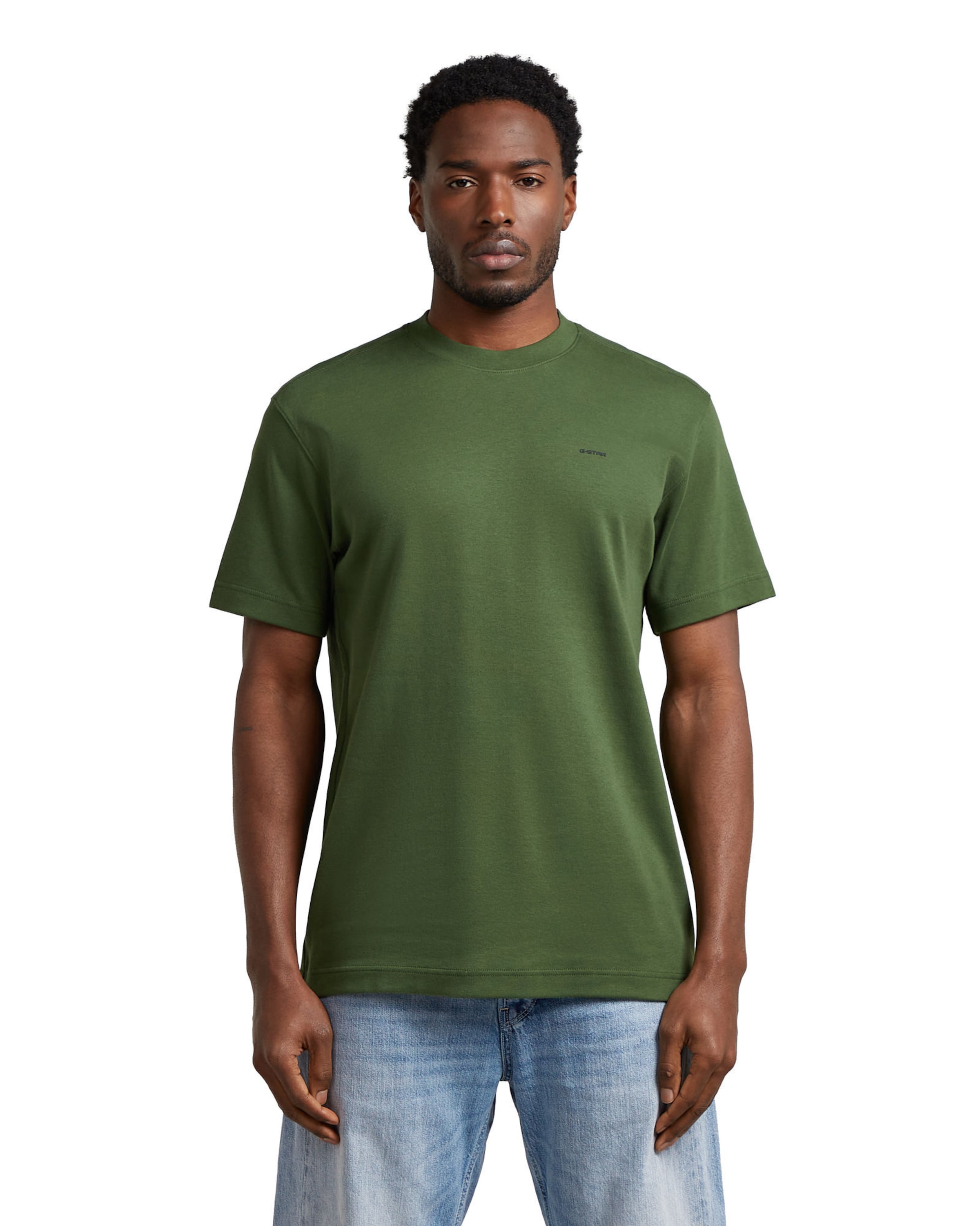 G-STAR Shirt 'True Regular T-Shirt' in Groen: voorkant