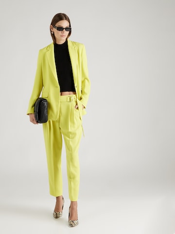 BOSS Regular Pleat-Front Pants 'Tapiah' in Yellow