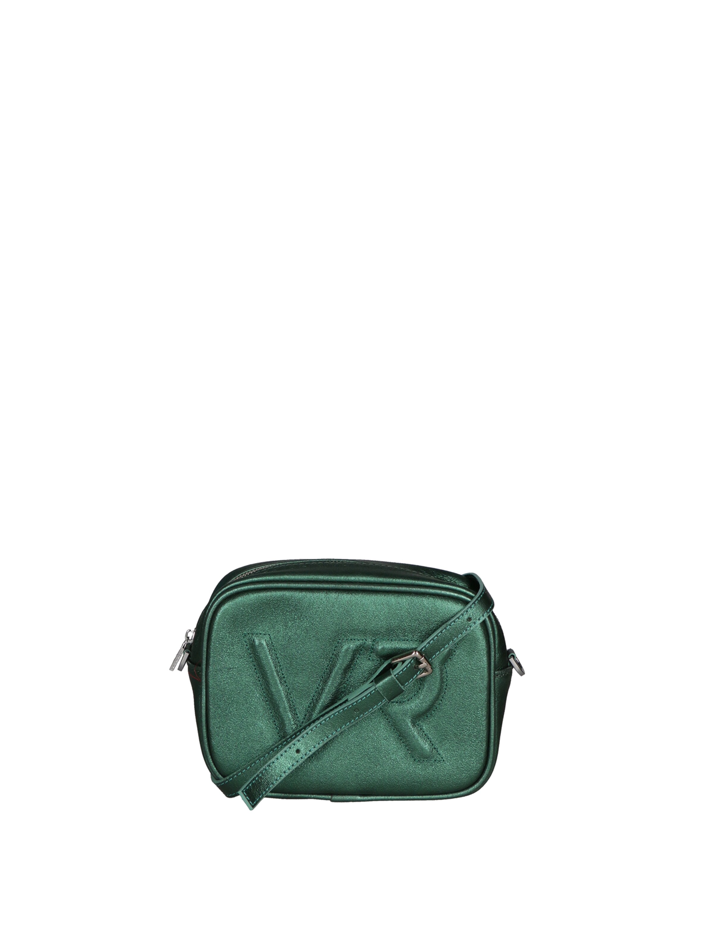 Borsa a tracolla 'Borsa a Tracolla Donna Pelle Laminata con Zip' di Virginia Rhinè in verde