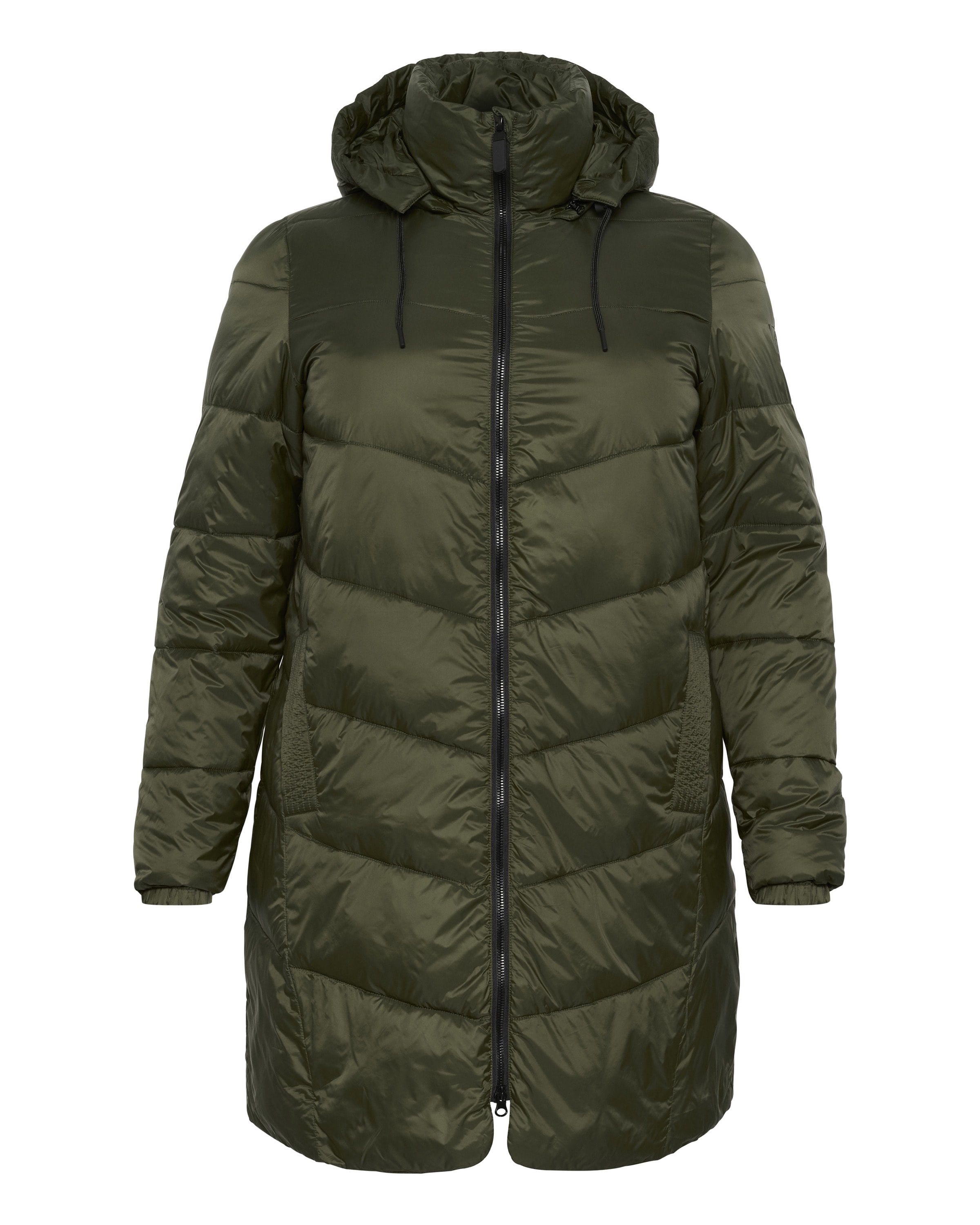 KAFFE CURVE Winterjacke 'Susanna' in Grün: Vorderseite