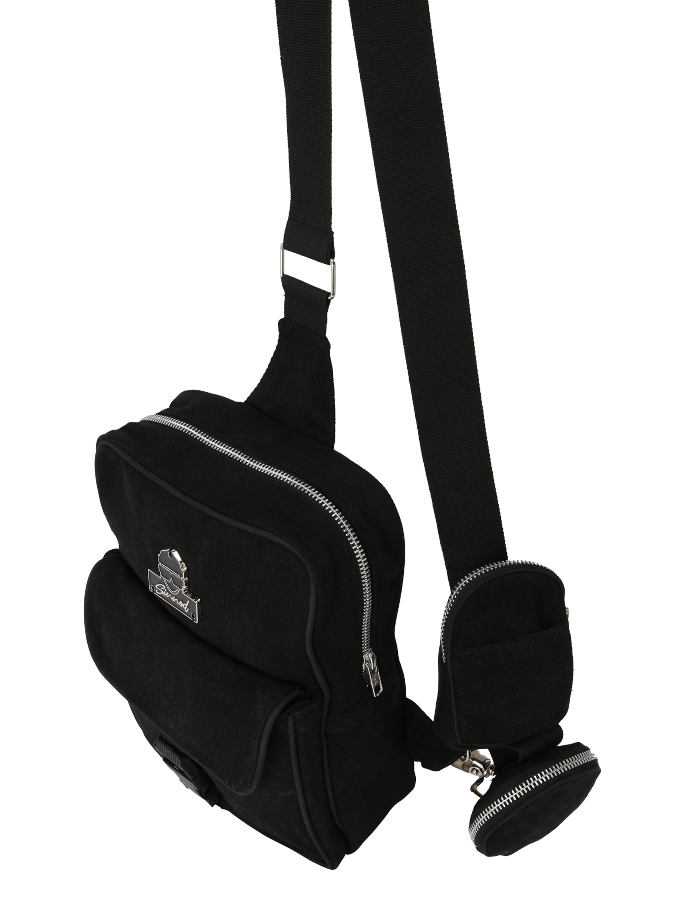 Sinned x ABOUT YOU Rygsæk 'Upcycled' i sort: forside