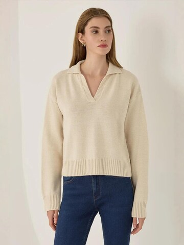 Hiccup Pullover in Beige: Vorderseite