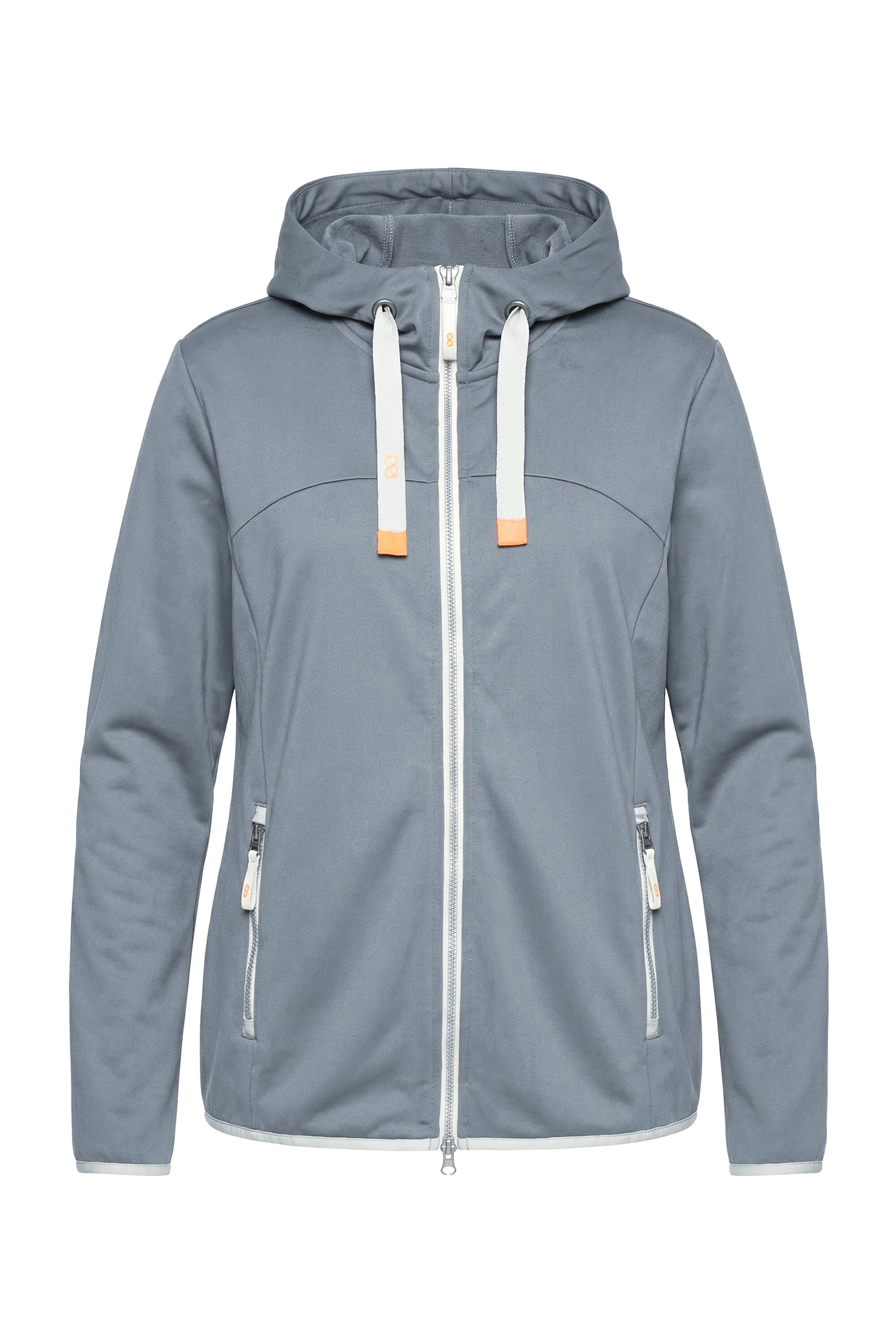 LAURASØN Zip-Up Hoodie in Grey: front