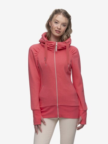 Ragwear Zip-Up Hoodie 'Gojji' in Pink: front