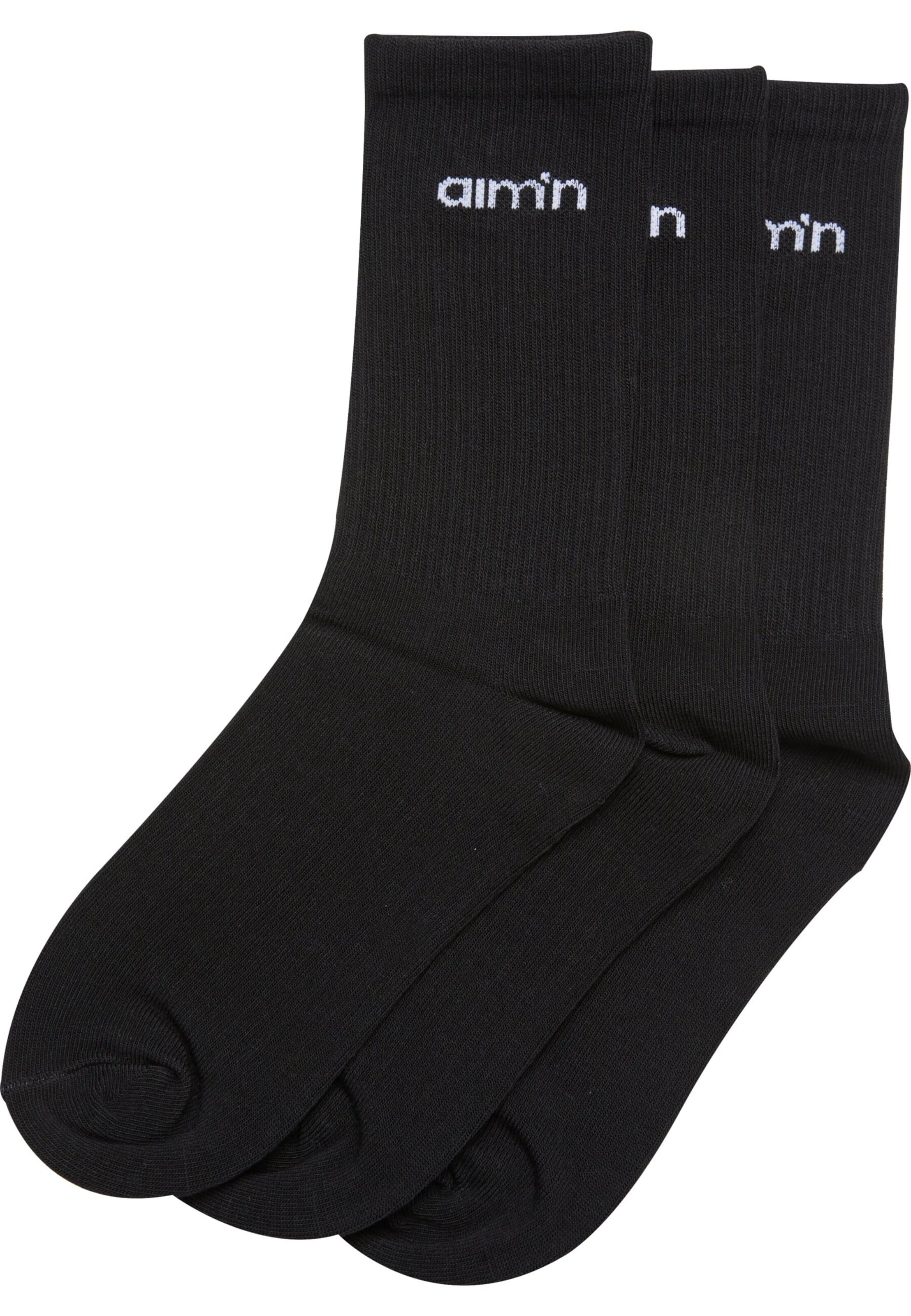 Aim'n Къси чорапи 'AMN-243-ACC -22080030-010' в черно: отпред