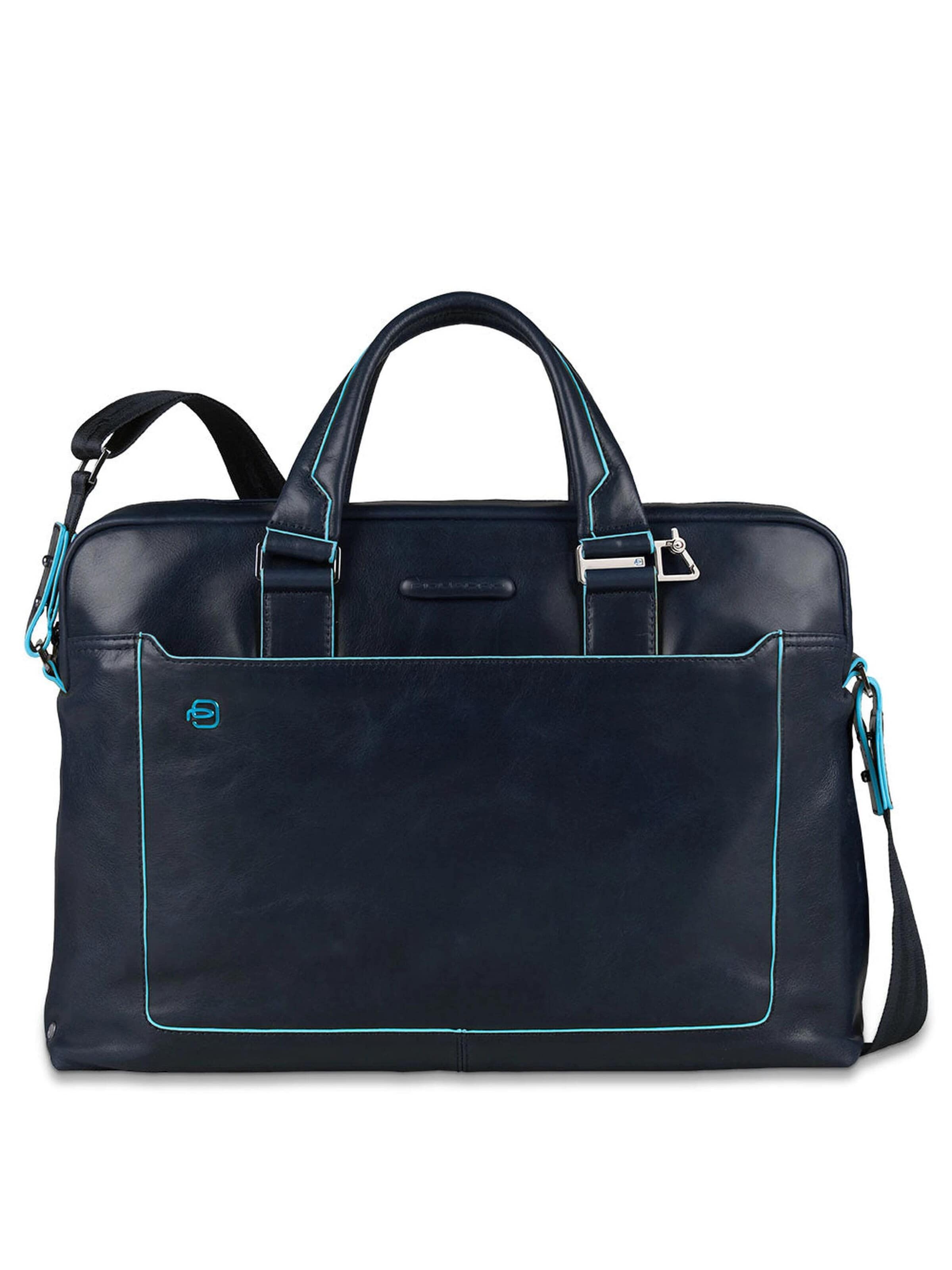 Sac d’ordinateur portable Piquadro en bleu : devant