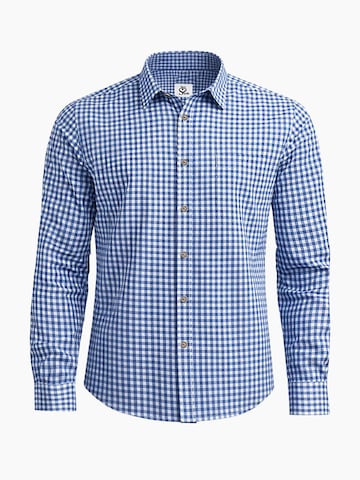 HerzSticht Traditional Shirt 'Hocheck' in Blue: front