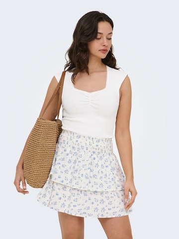 Top 'ONLFENJA' di ONLY in bianco: frontale