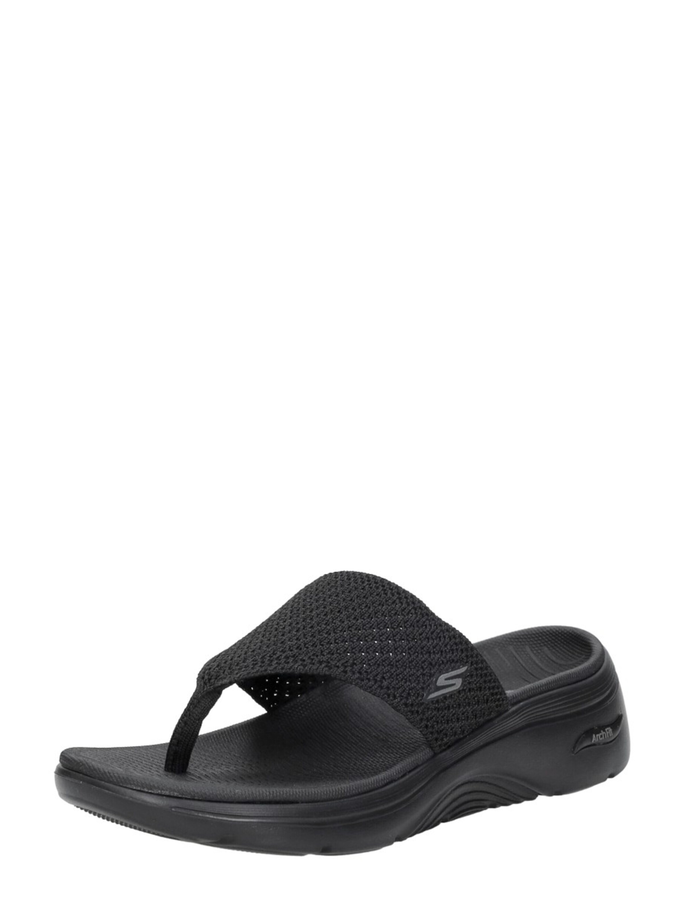 SKECHERS Teenslipper 'Go Walk Arch Fit 2.0' in Zwart: voorkant