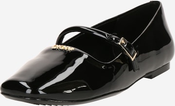 melns DKNY Balerīnas ar siksniņu: no priekšpuses