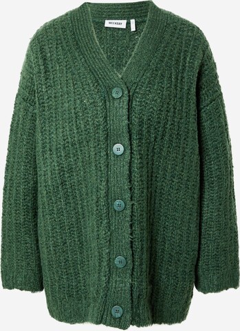 Cardigan oversize 'Leyla' WEEKDAY en vert : devant