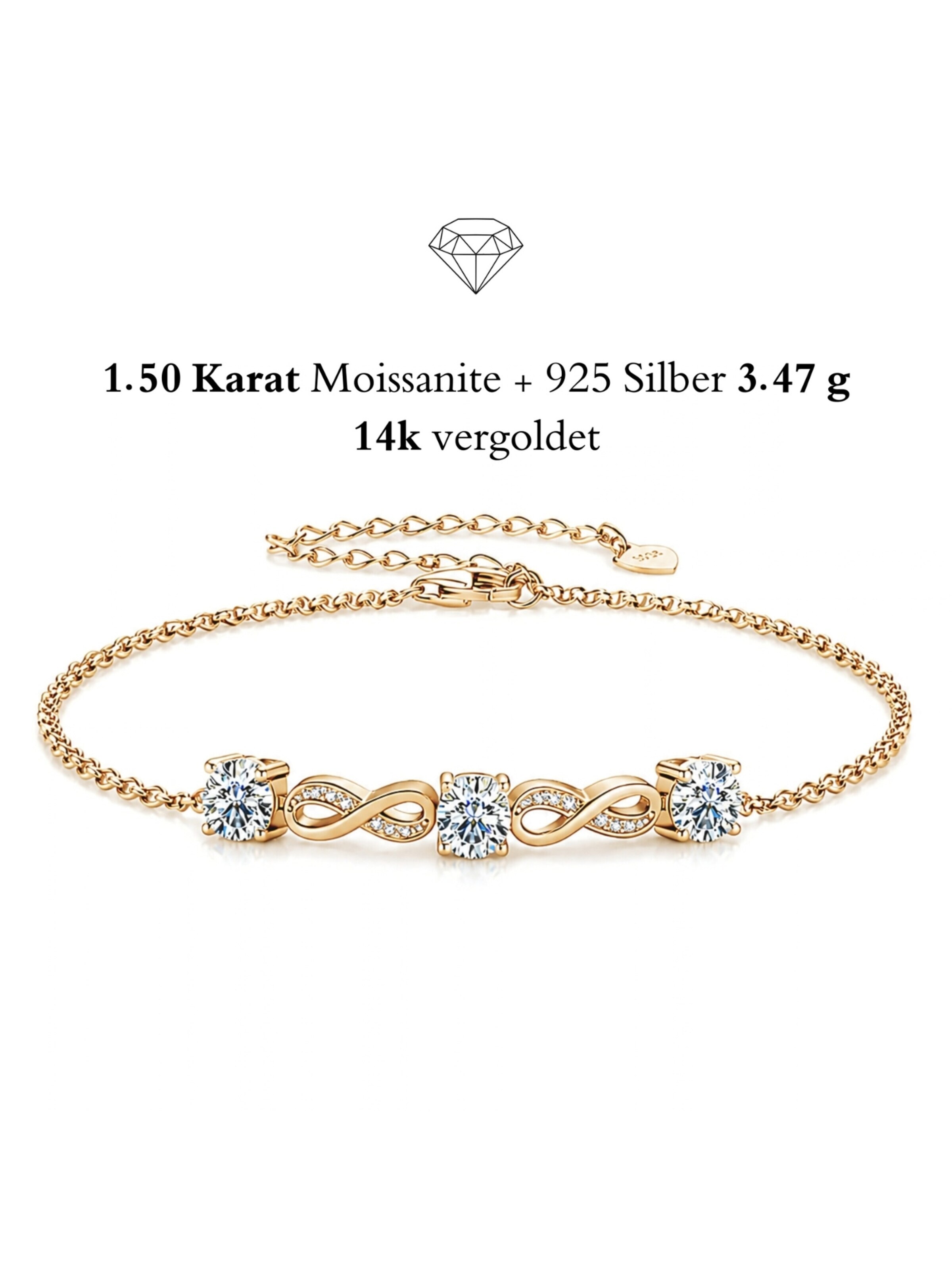 Bracelet 'INFINITY 14K GOLD' UNIQAL en or : devant