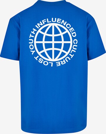 Lost Youth Shirt 'Influenced' in Blauw