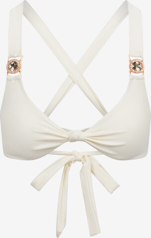 Triangolo Top per bikini 'Amour Knot' di Moda Minx in bianco: frontale