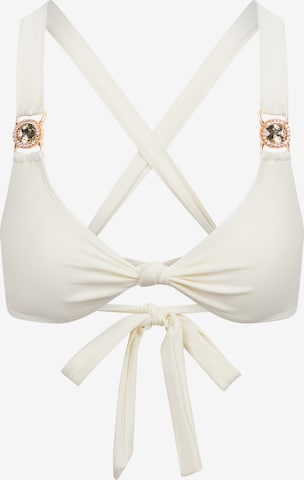 Moda Minx Triangel Bikinitop 'Amour Knot' in Wit: voorkant