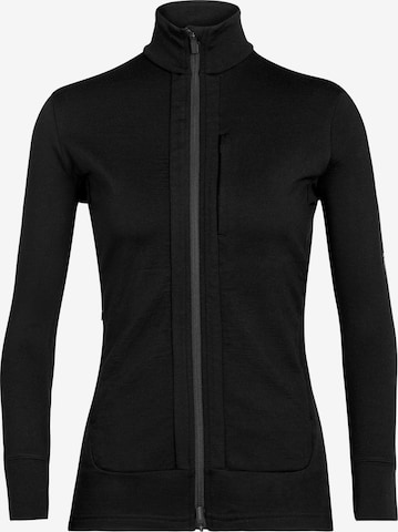 ICEBREAKER Athletic Zip-Up Hoodie 'Tech Lite II' in Black: front