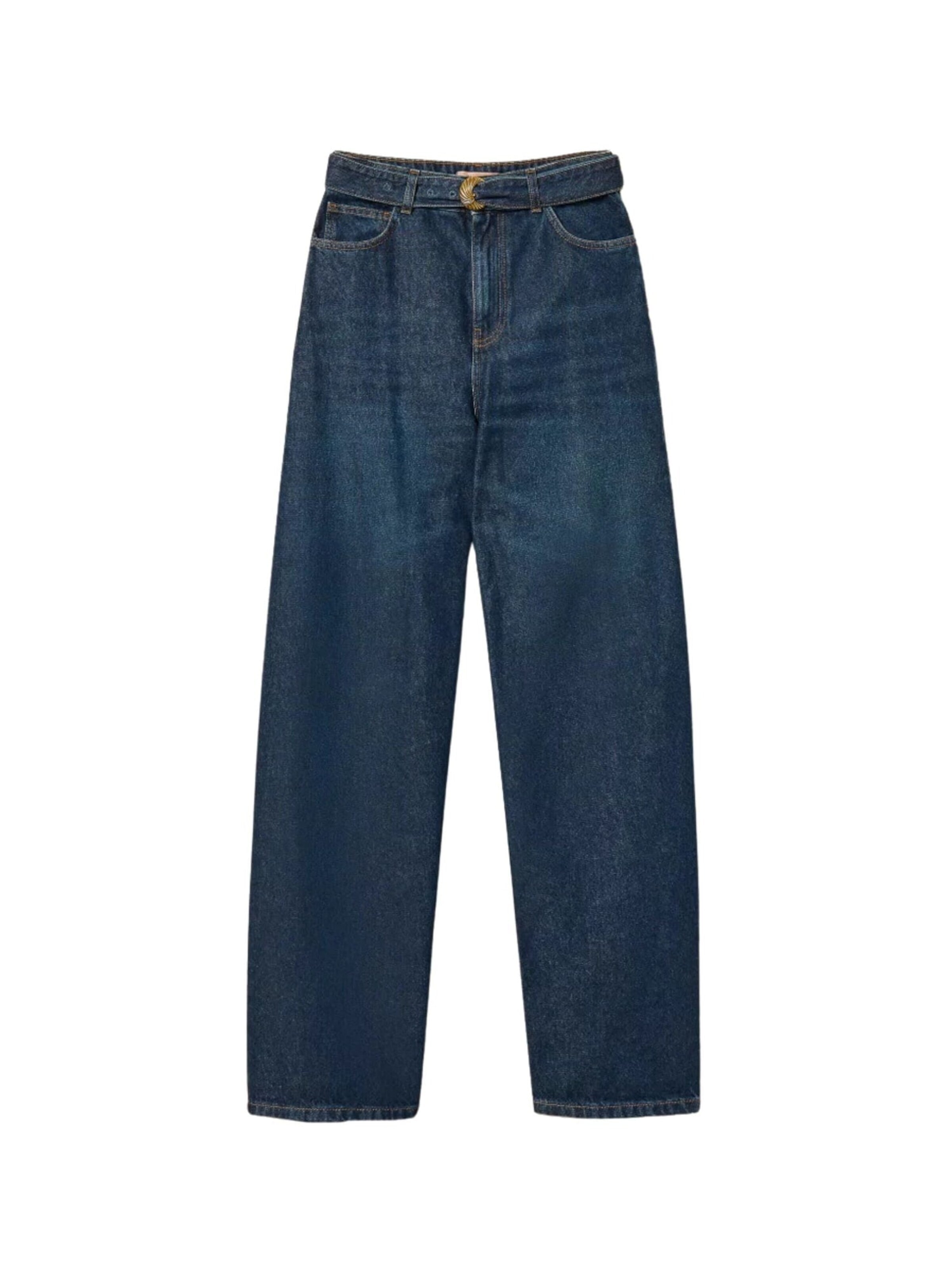 Twinset Jeans 'Barrel jeans with belt' i blå: framsida