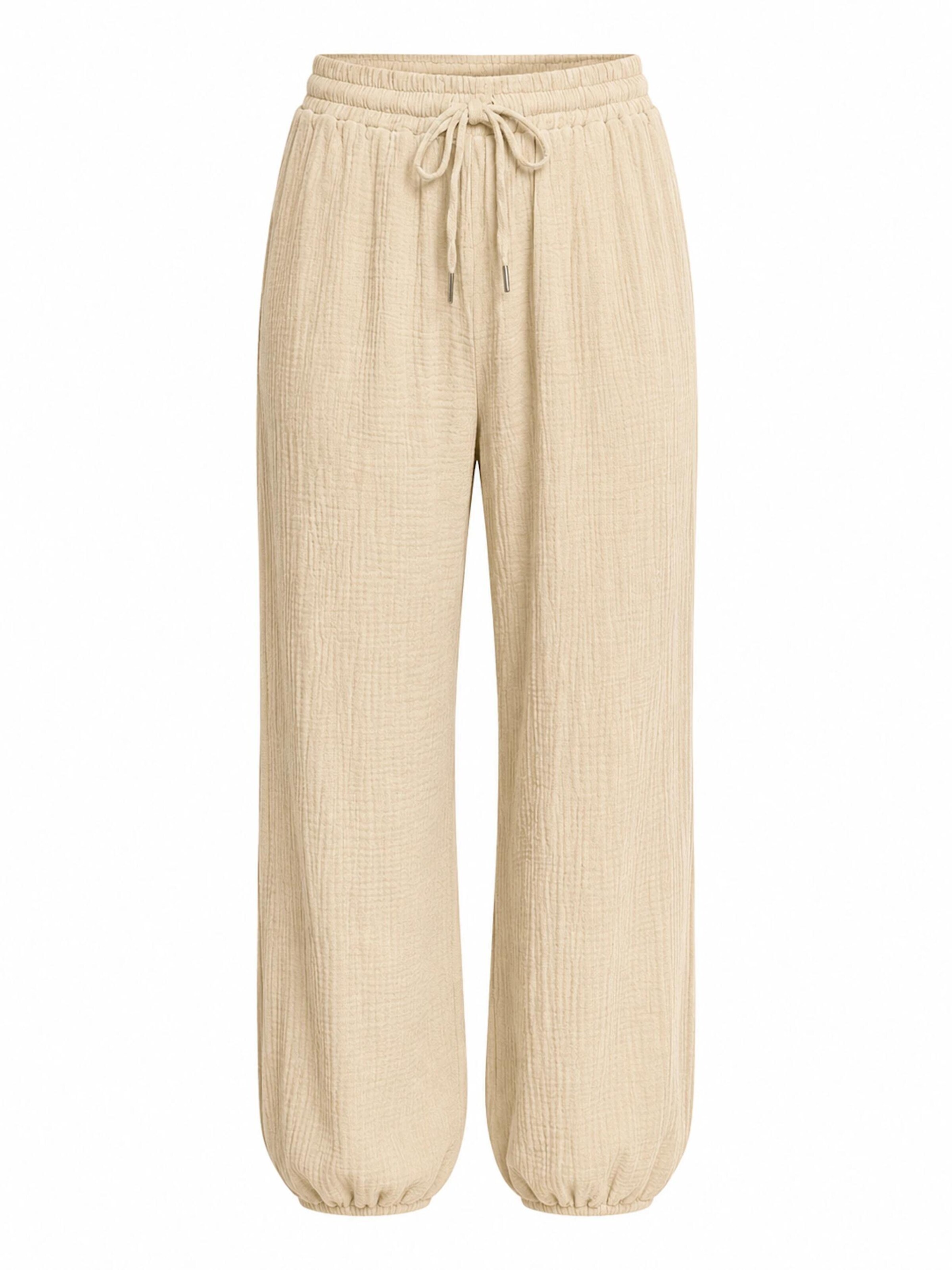 Worldclassca Regular Pants 'Damen Musselin Hose Sommer' in Beige: front