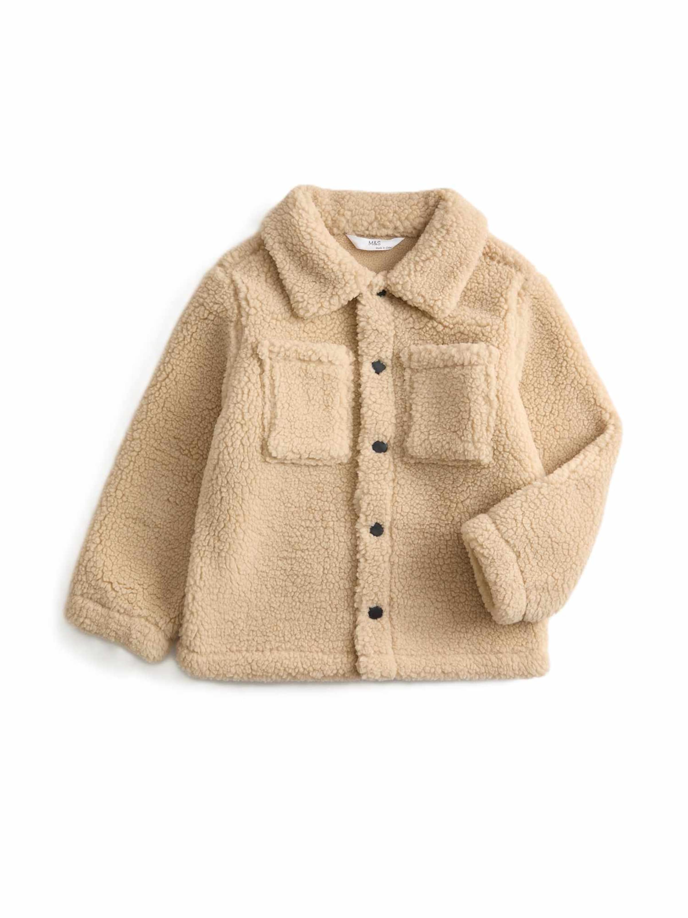 Veste en polaire Marks & Spencer en beige : devant