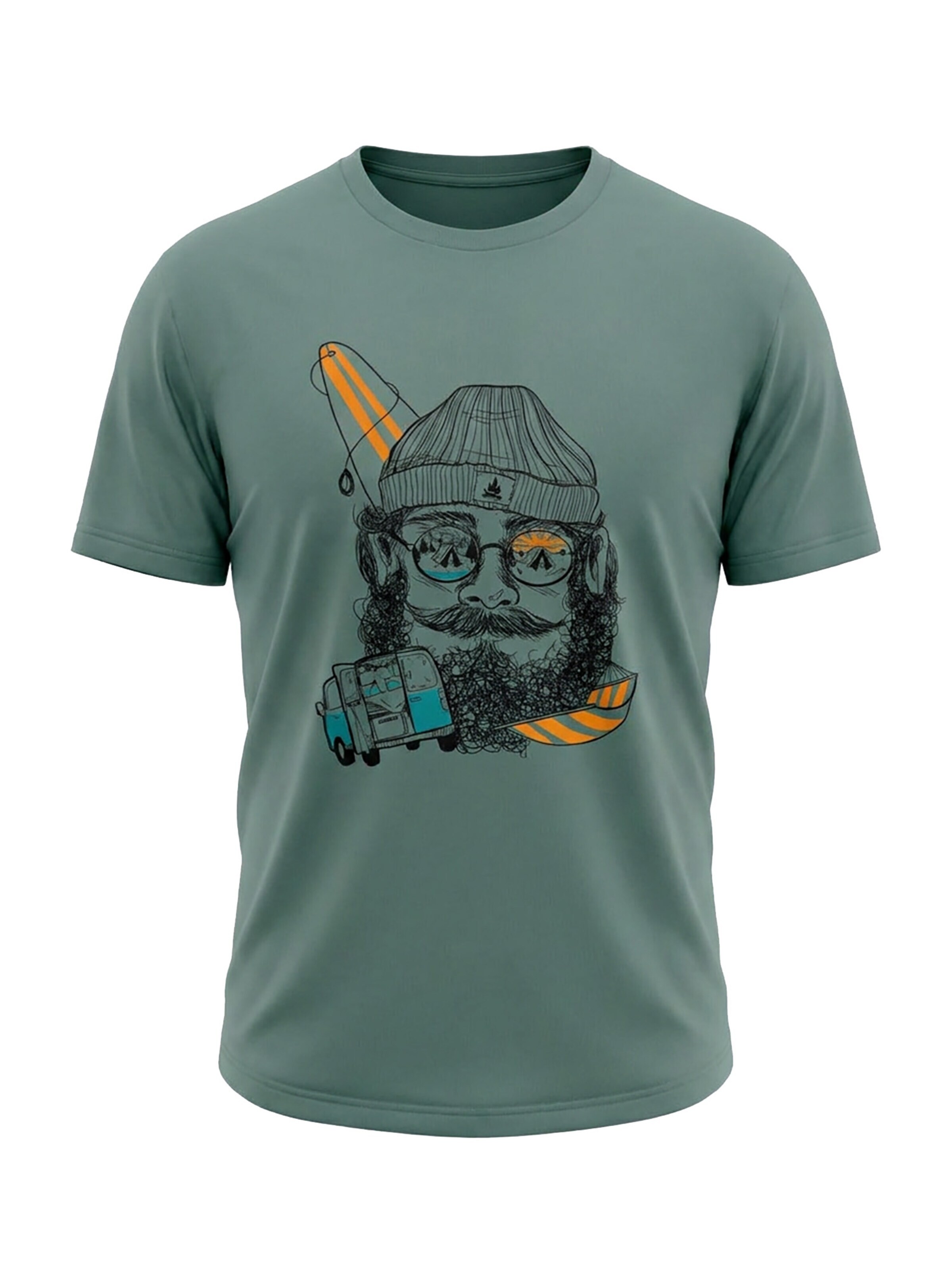 karlskopf Shirt 'CAMPER' in Green: front