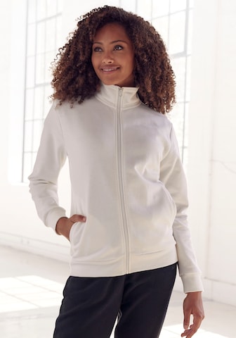 BENCH Zip-Up Hoodie in White: front