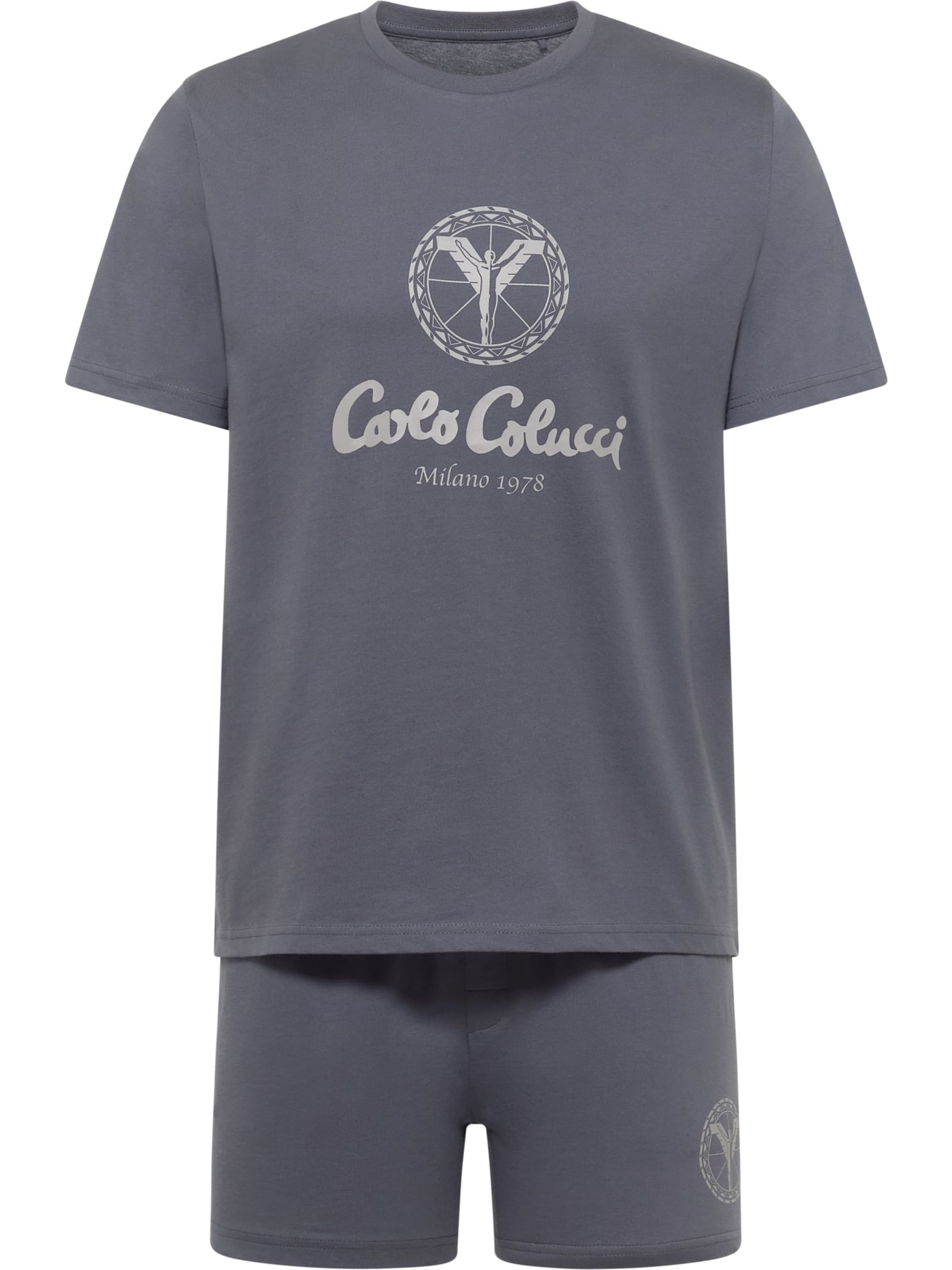 Carlo Colucci Pyjama kort 'Ferremi' in Grijs: voorkant