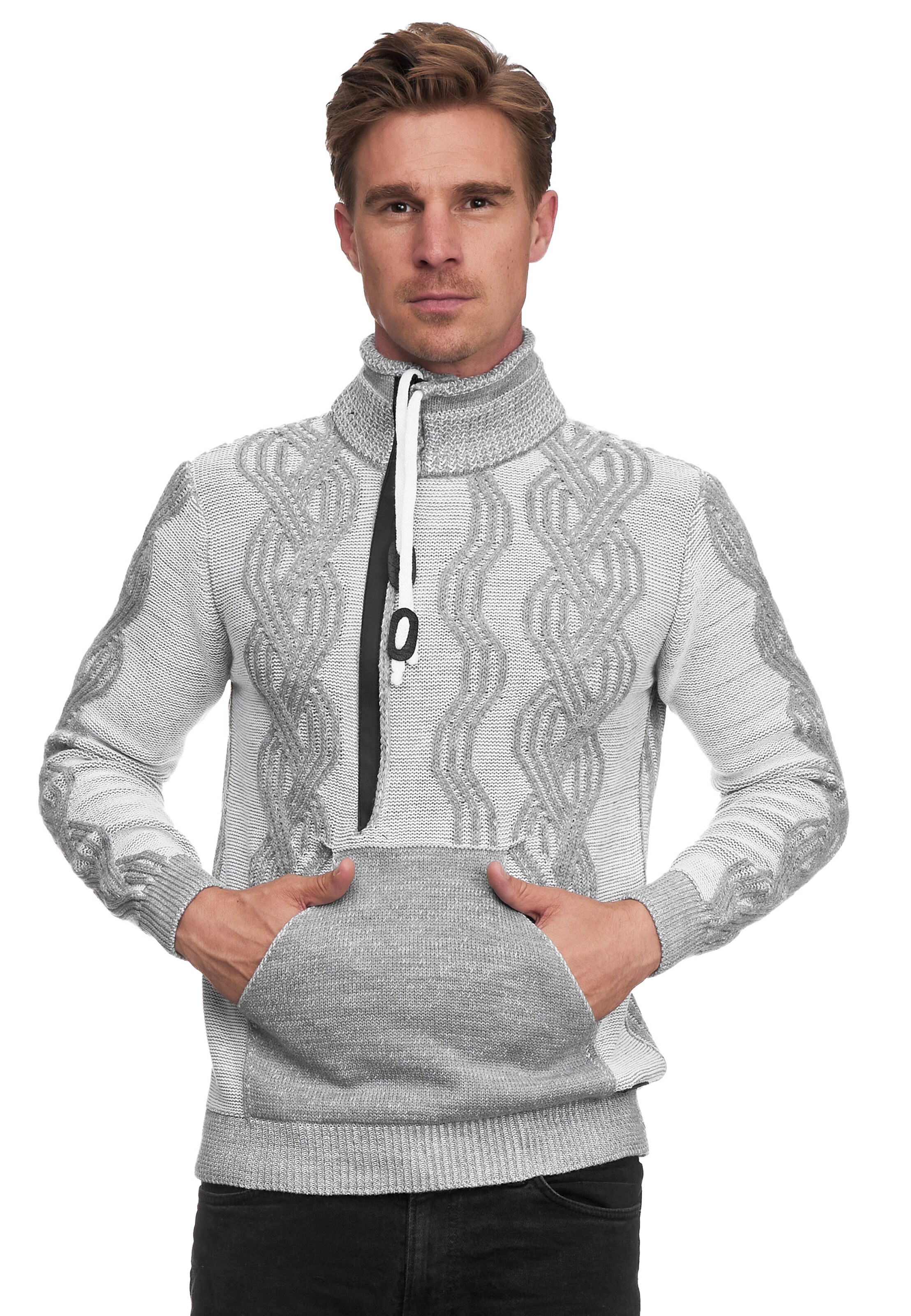 Rusty Neal Pullover in Grau: Vorderseite