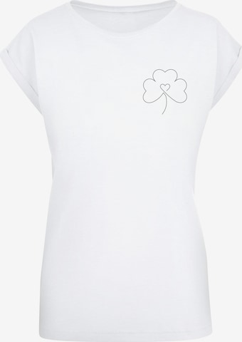 Merchcode Shirt 'Spring - Leaf Clover Flower' in White: front