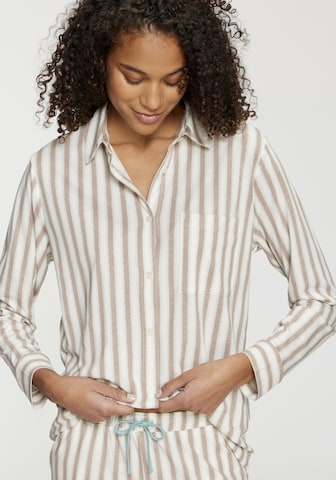 VIVANCE Pajama Shirt in Brown: front