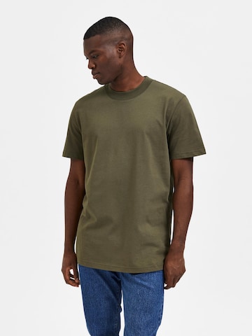 T-Shirt 'Colman' SELECTED HOMME en vert : devant