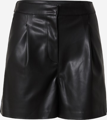 Warehouse Wide leg Pleat-front trousers in Black: front