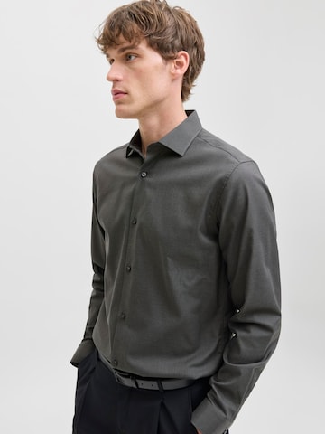 JACK & JONES Slim fit Button Up Shirt 'JPRBLAParker' in Grey