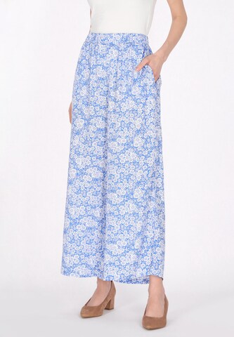 Usha Loosefit Broek in Blauw: voorkant