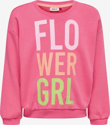 Only Mini Sweatshirt 'Holiday Life' in Roze: voorkant