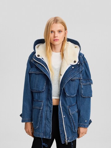 Bershka Téli parka - kék: elől