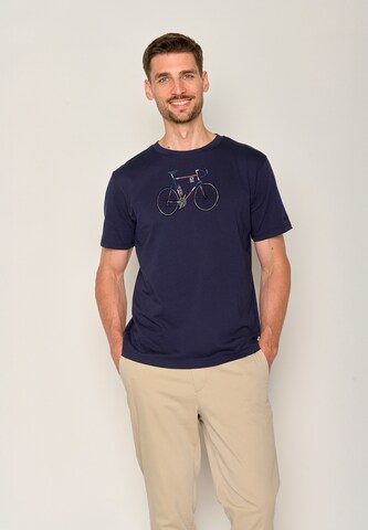 GREENBOMB Shirt 'Bike Mikkel' in Blauw: voorkant