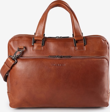 Plevier Aktentas 'Larry ' in Bruin: voorkant