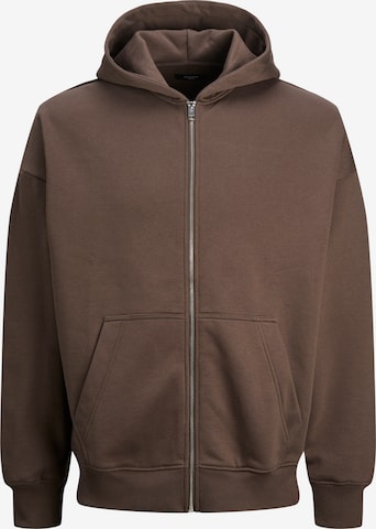 JACK & JONES Sweatjacke 'HARVEY' in Braun: predná strana