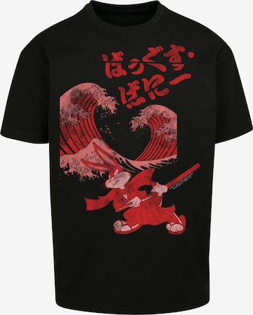 F4NT4STIC Shirt 'Looney Tunes Bugs Bunny Shogun ' in Zwart: voorkant