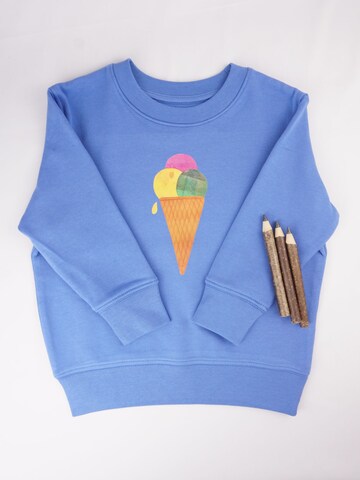 MelaDi Pullover 'Meladi Kinder Sweater aus Biobaumwolle - Eiscreme auf Aqua Blue'‌ in Blau