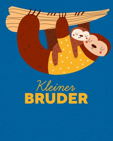 watabout.kids Shirt 'Faultier Kleiner Bruder' in Blue