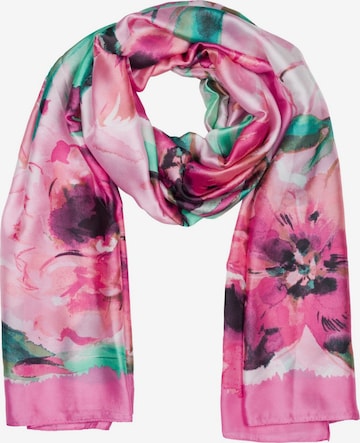 styleBREAKER Schal 'Schal mit Aquarell Blumen Muster' in Pink: Vorderseite